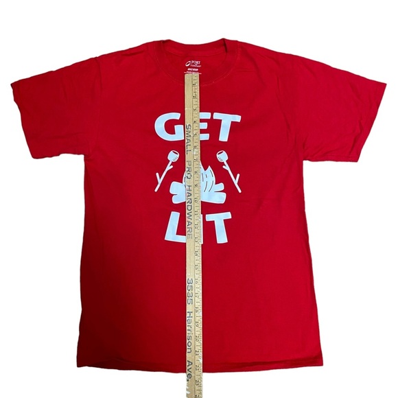 "GET LIT" Red T-Shirt Campfire Adult SM - Picture 5 of 7